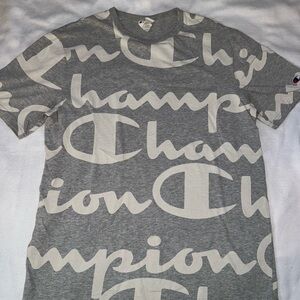 Champion Gray and White Men's Short Sleeve Tee